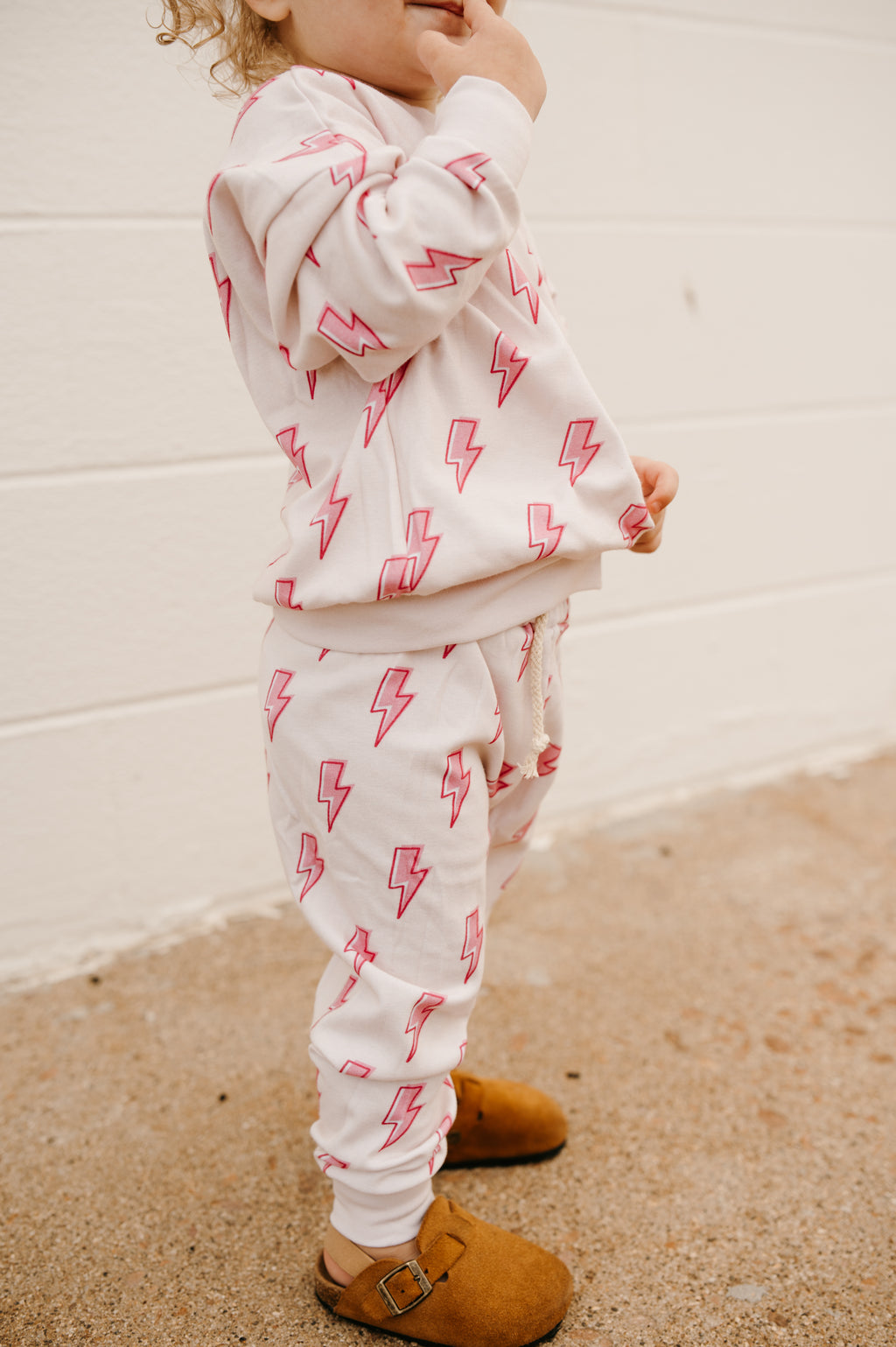 Pink Bolts Jogger Set