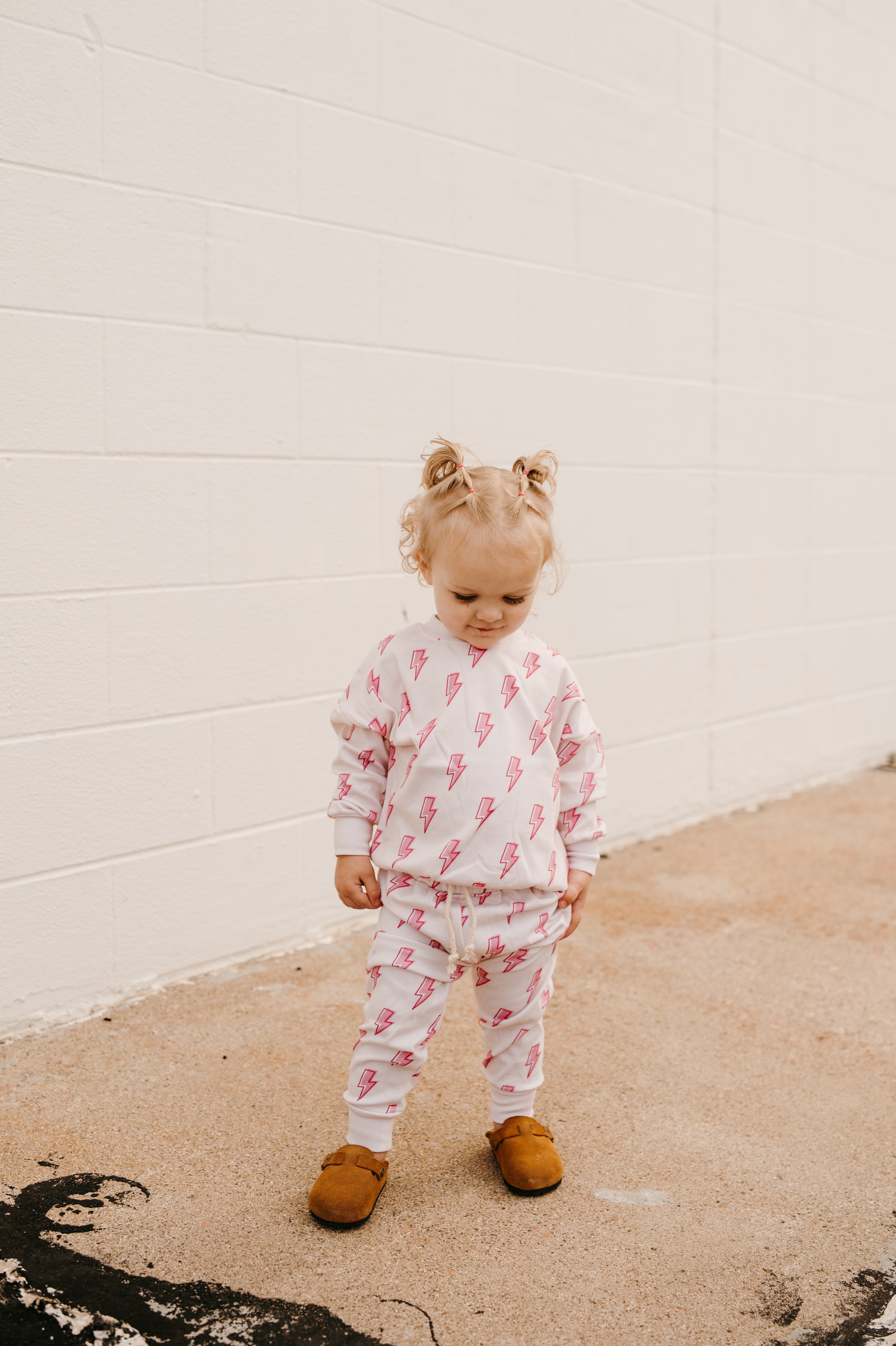 Pink Bolts Jogger Set