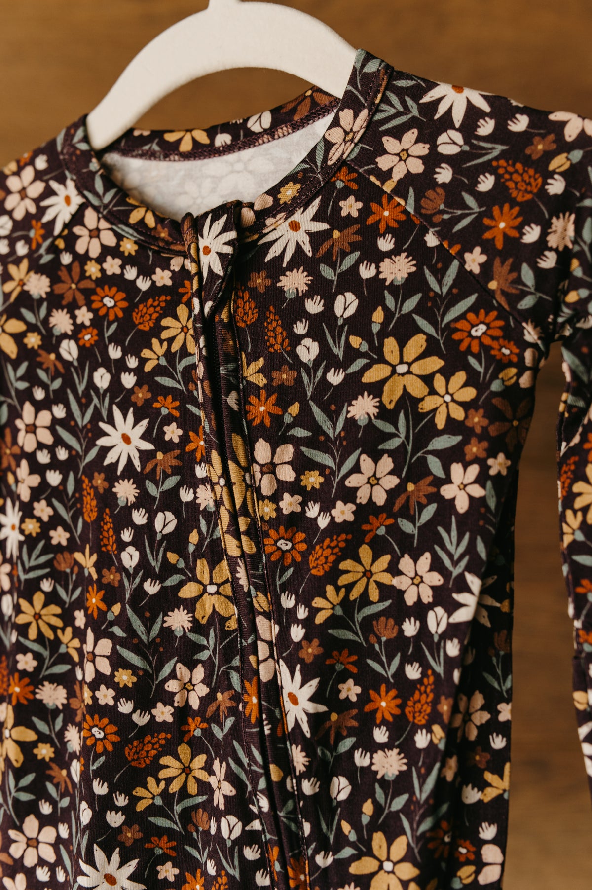 Plum Floral Zip Pajamas