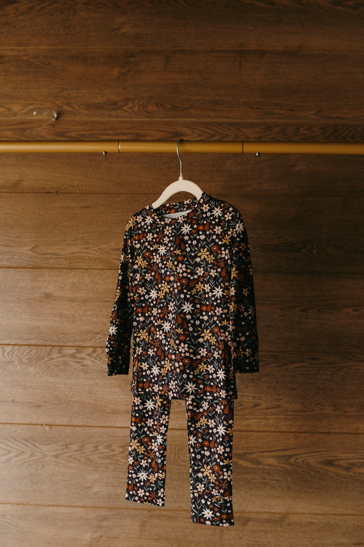 Plum Floral Two-Piece Pajamas