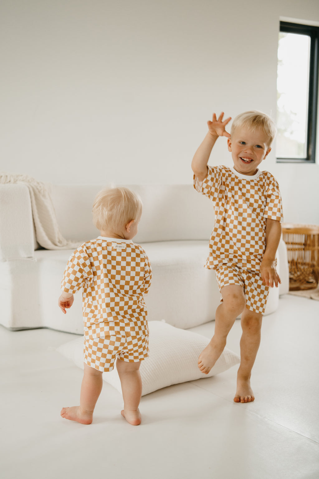 Checkered Lounge Short Set