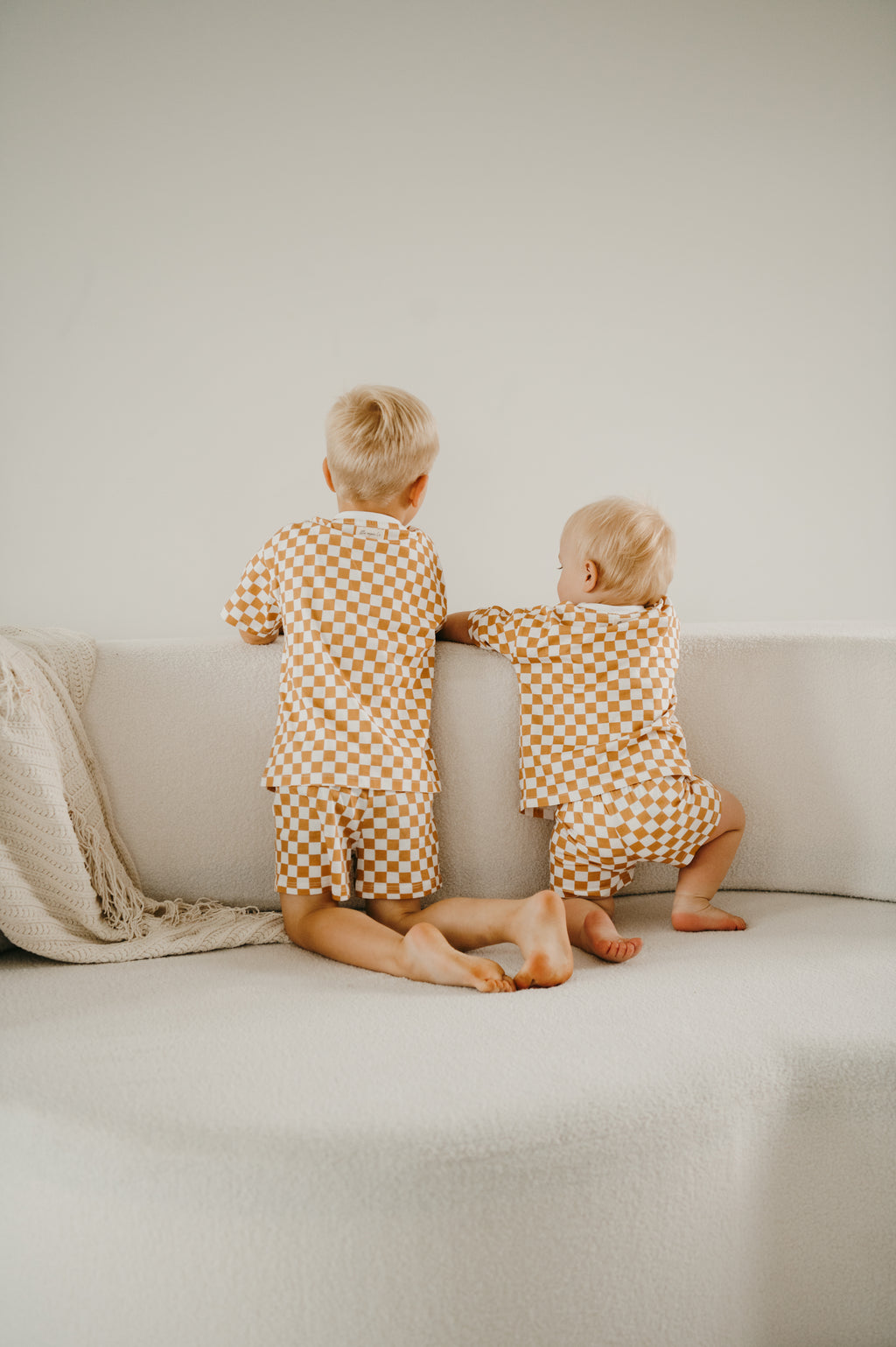 Checkered Lounge Short Set