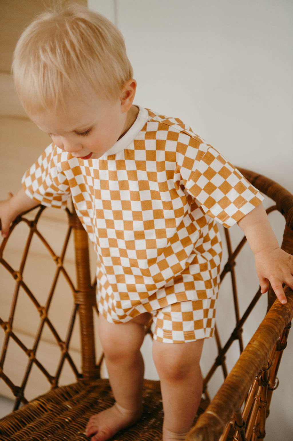 Checkered Lounge Short Set