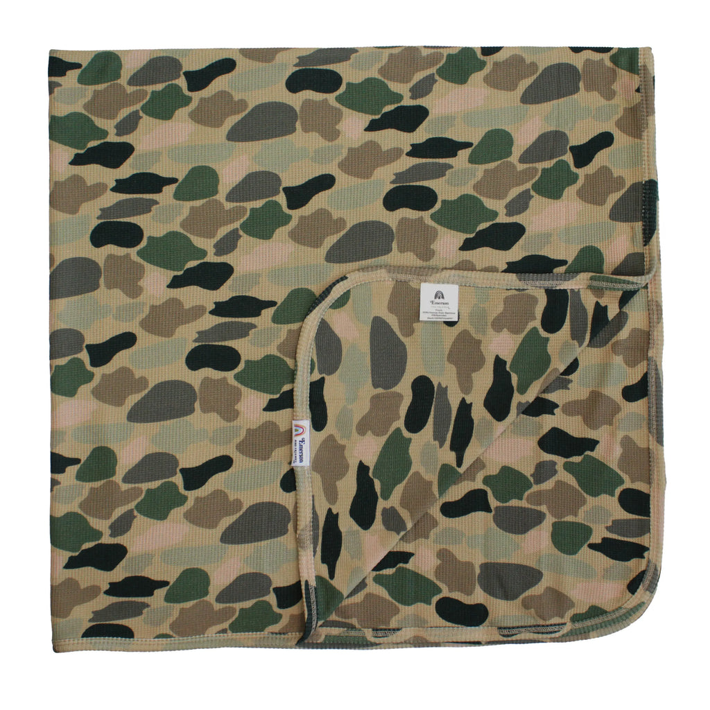 Camo Waffle Knit Bamboo Blanket