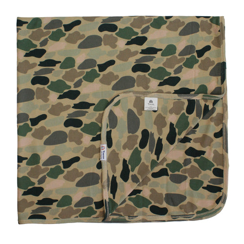 Camo Waffle Knit Bamboo Blanket